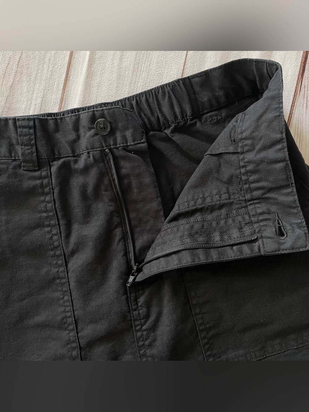 A New Day Surplus Utility Maxi Skirt Women’s S Black Split Cotton Elastic Waist - Picture 10 of 15